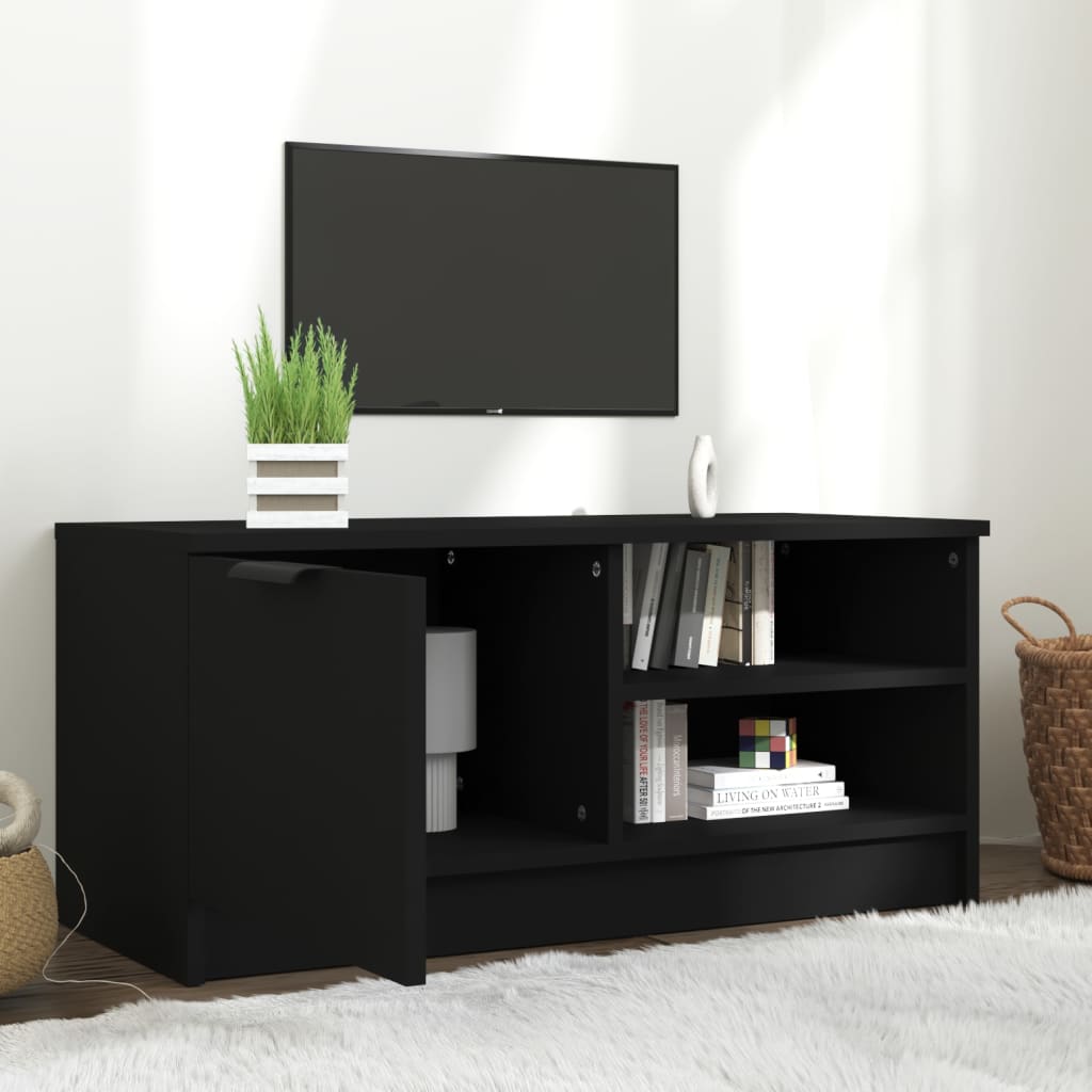 Mobili TV in legno nero 80x35x36.5 cm