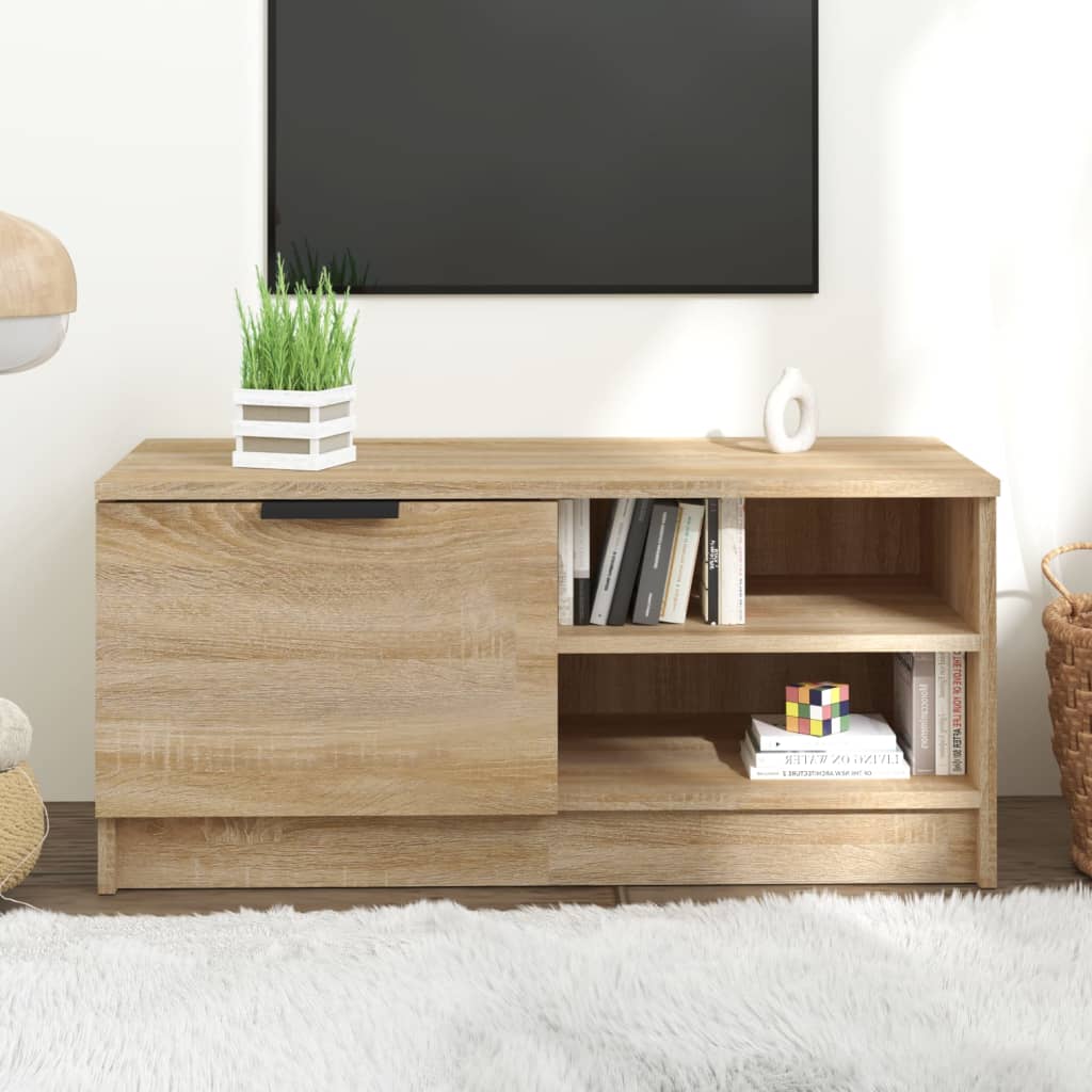 Vetonek Mueble de TV madera contrachapada roble Sonoma 80x35x36,5 cm