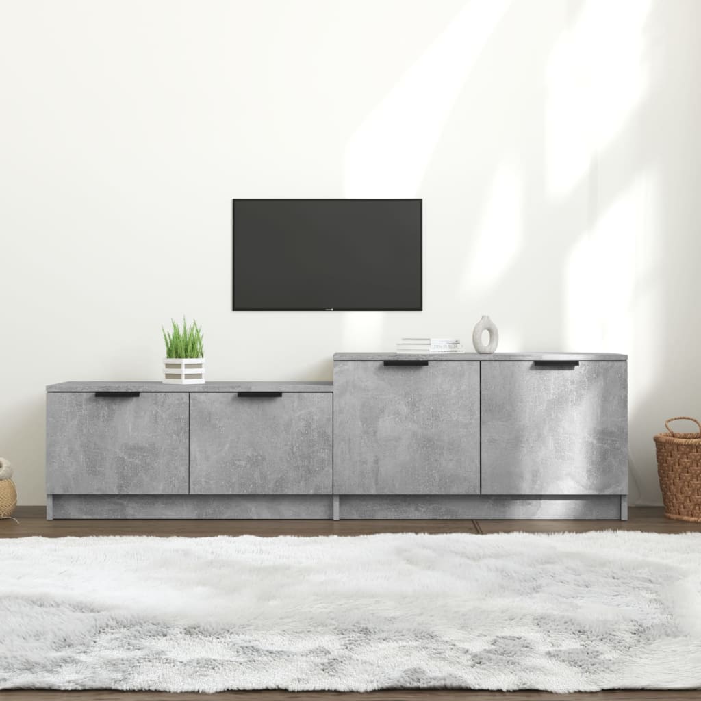 Vetonek Mueble de TV madera contrachapada gris hormigón 158,5x36x45 cm