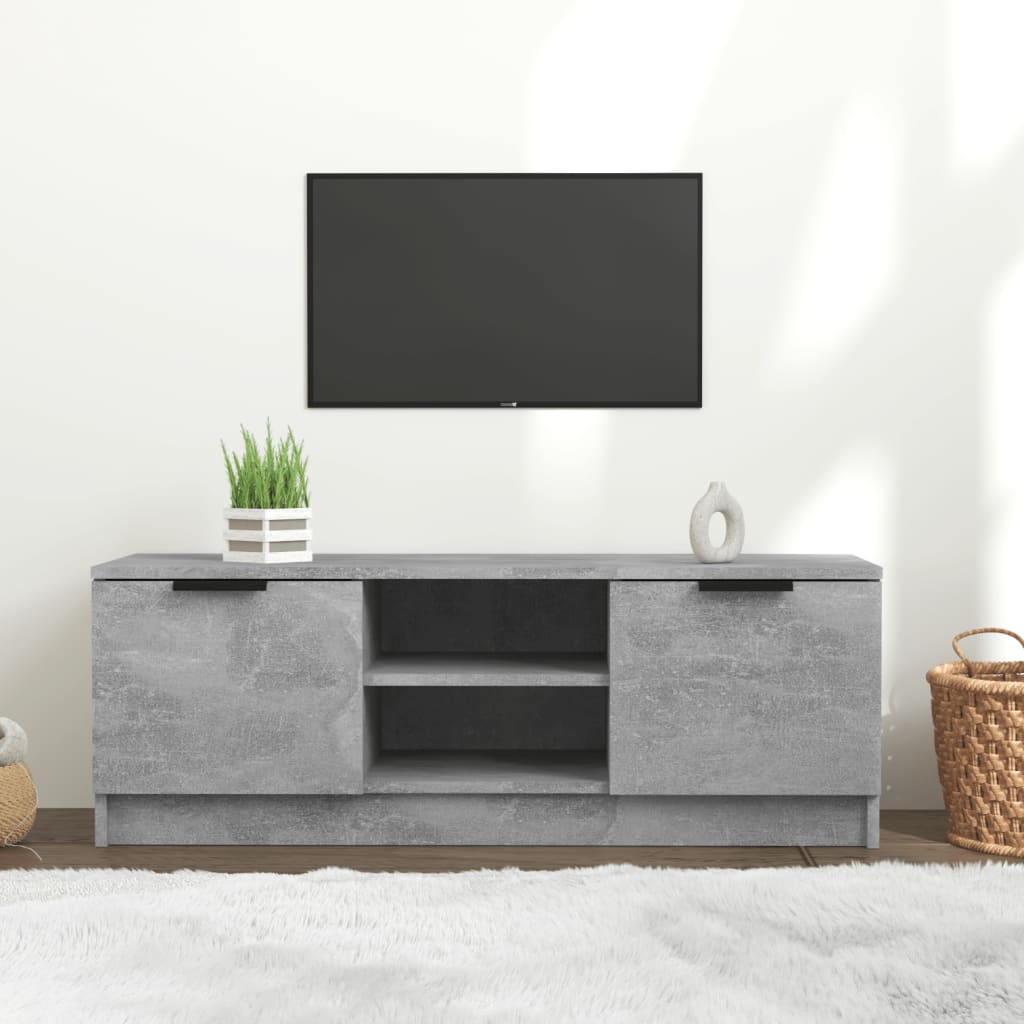 Vetonek Mueble de TV madera contrachapada gris hormigón 102x35x36,5 cm