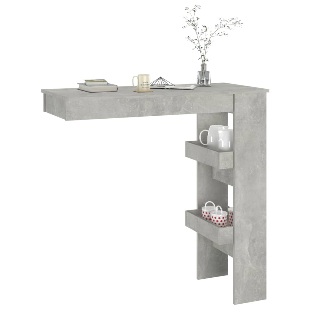 Mesa de bar de pared madera gris 102x45x103,5cm vidaXL