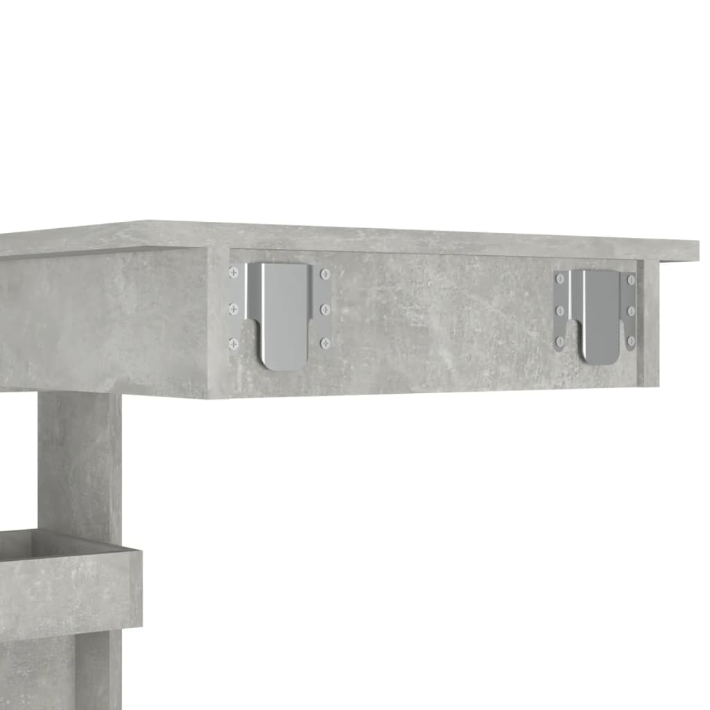 Mesa de bar de pared madera gris 102x45x103,5cm vidaXL