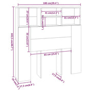 Mobile con testiera in rovere Sonoma 100x19x103,5 cm - Vetonek