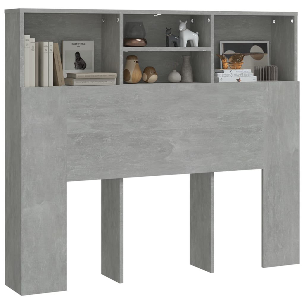 Mueble cabecero gris hormigón 120x19x103,5 cm vidaXL