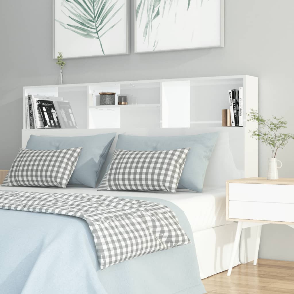Mobile testiera bianco lucido 160x19x103,5 cm v6655 Vetonek