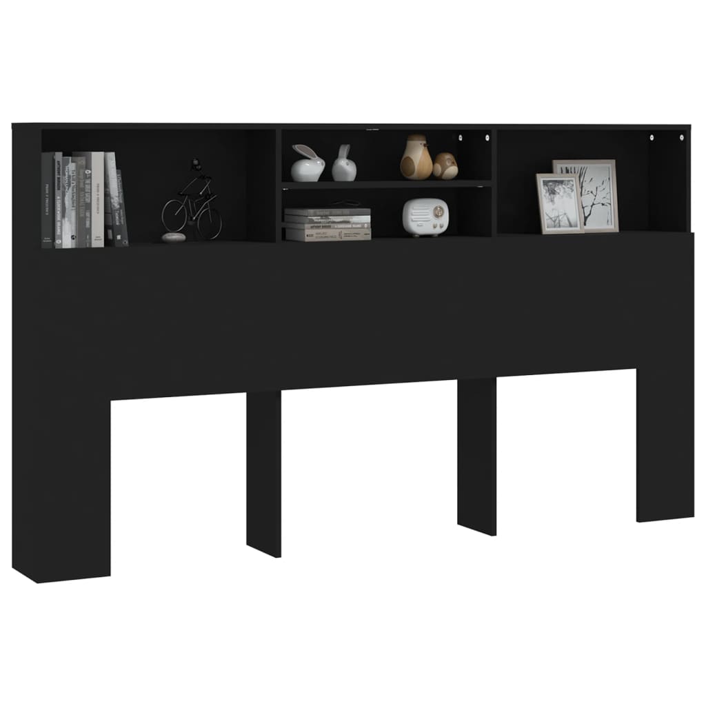 Mueble cabecero negro 180x19x103,5 cm vidaXL