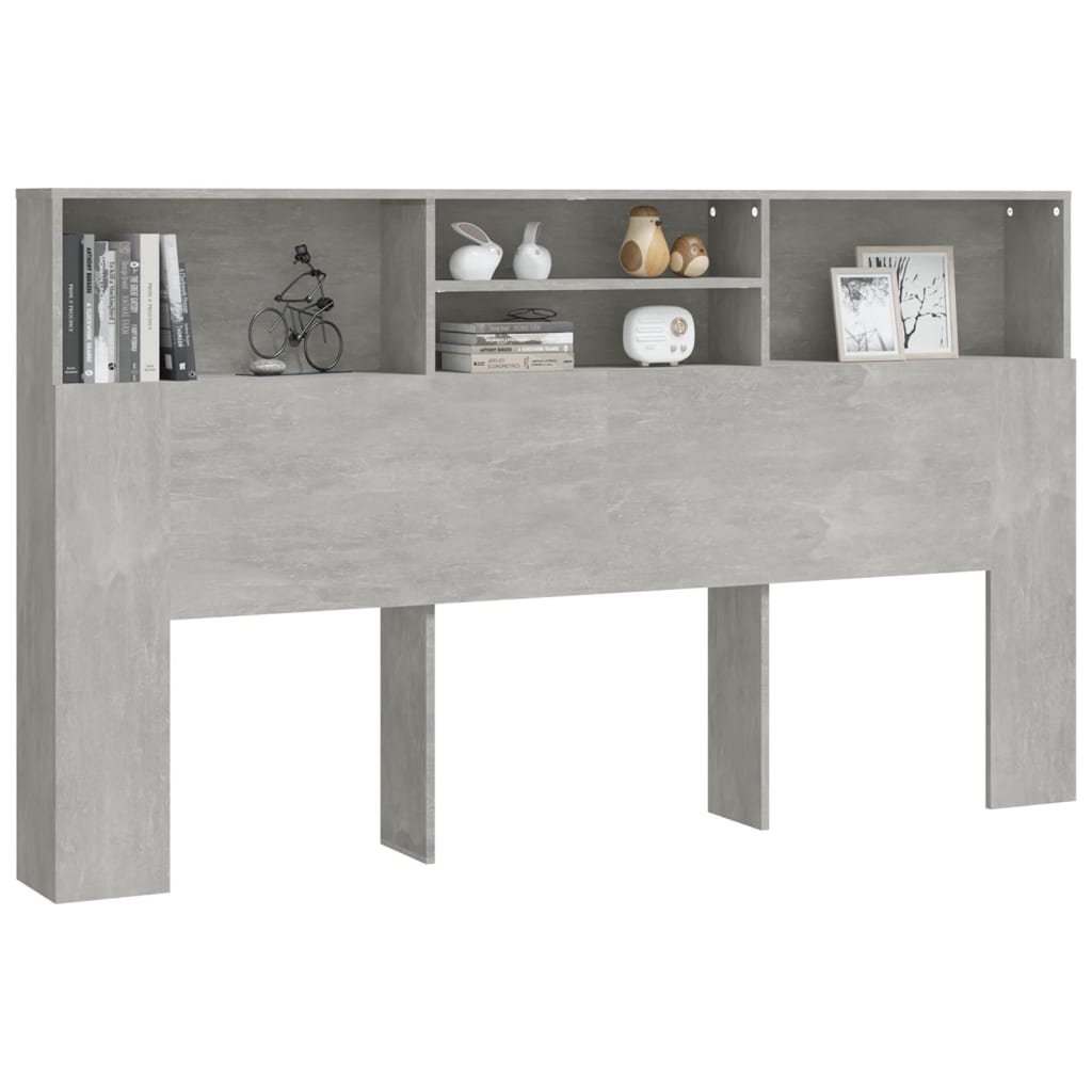 Mobile con testiera grigio cemento 180x19x103,5 cm v6693 - Vetonek