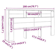 Mobile con testiera nera 200x19x103,5 cm v6730 - Vetonek