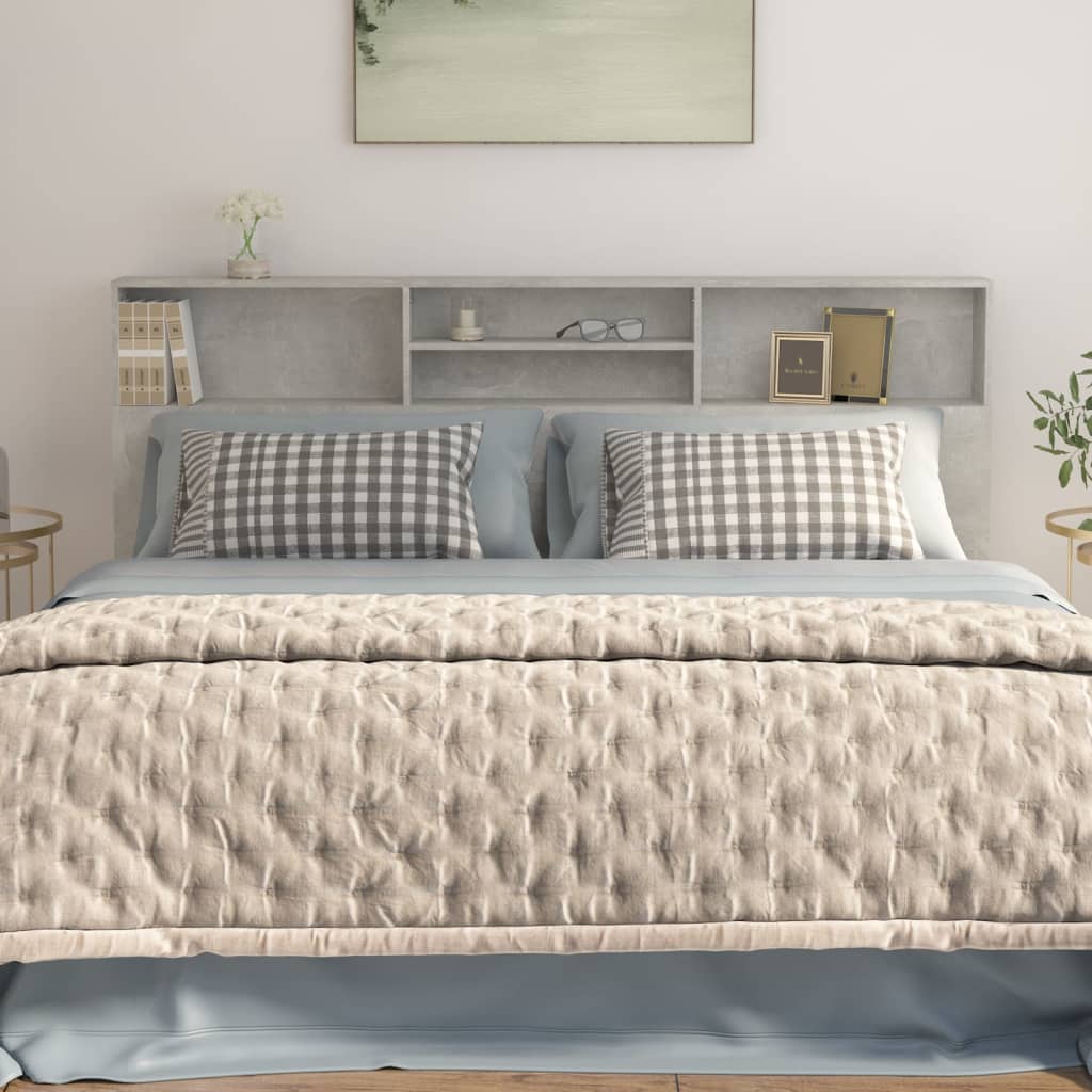 Mobile con testiera grigio cemento 200x19x103,5 cm v6754 - Vetonek