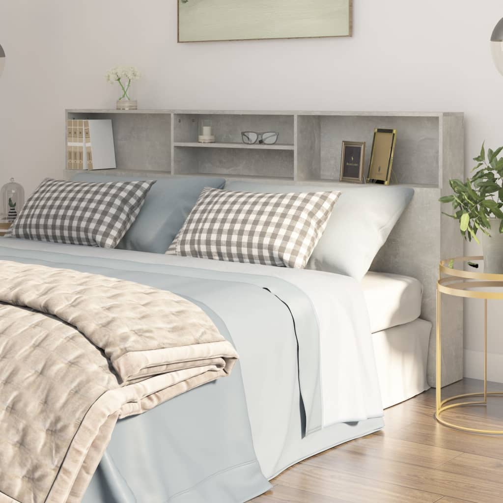 Mobili con testiera grigio cemento 200x19x103,5 cm v6754 Vetonek