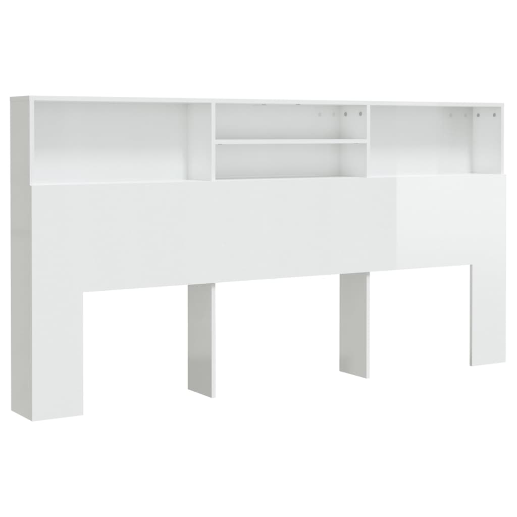 Mueble cabecero blanco brillante 200x19x103,5 cm vidaXL