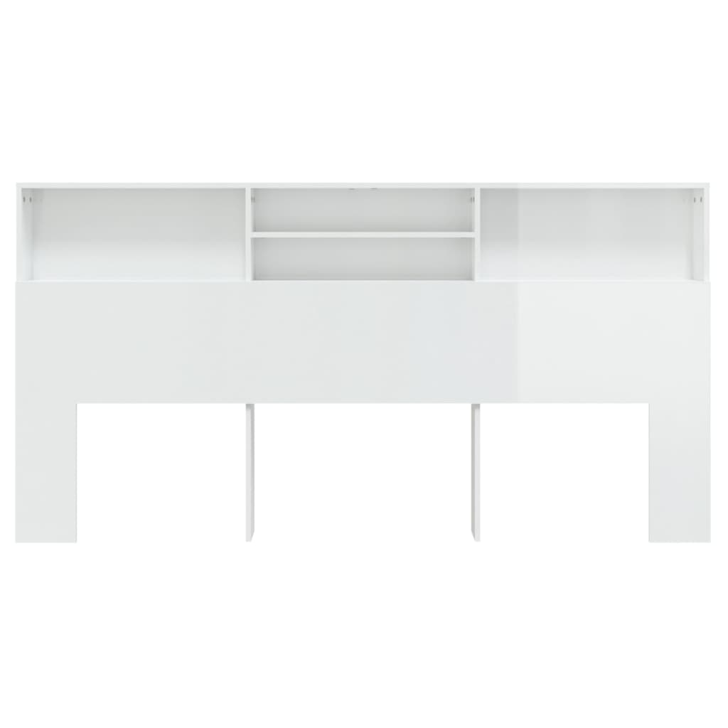 Mueble cabecero blanco brillante 200x19x103,5 cm vidaXL