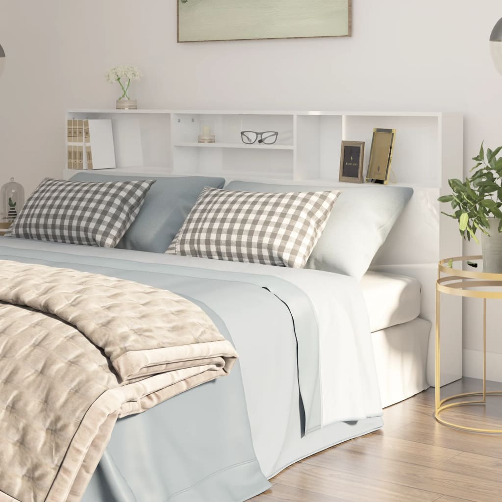 Mobile testiera bianco lucido 200x19x103,5 cm v6778 Vetonek