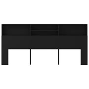Mobile con testiera nera 220x19x103,5 cm v6792 - Vetonek