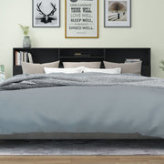 Mobile con testiera nera 220x19x103,5 cm v6792 - Vetonek