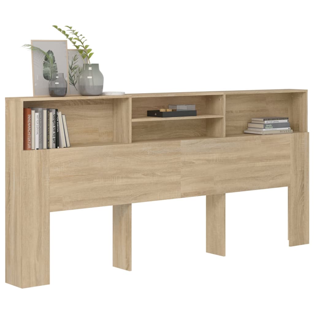 Mobile con testiera in rovere Sonoma 220x19x103,5 cm v6808 - Vetonek