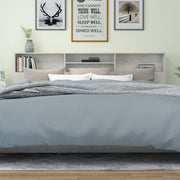 Mobile con testiera grigio cemento 220x19x103,5 cm v6815 - Vetonek