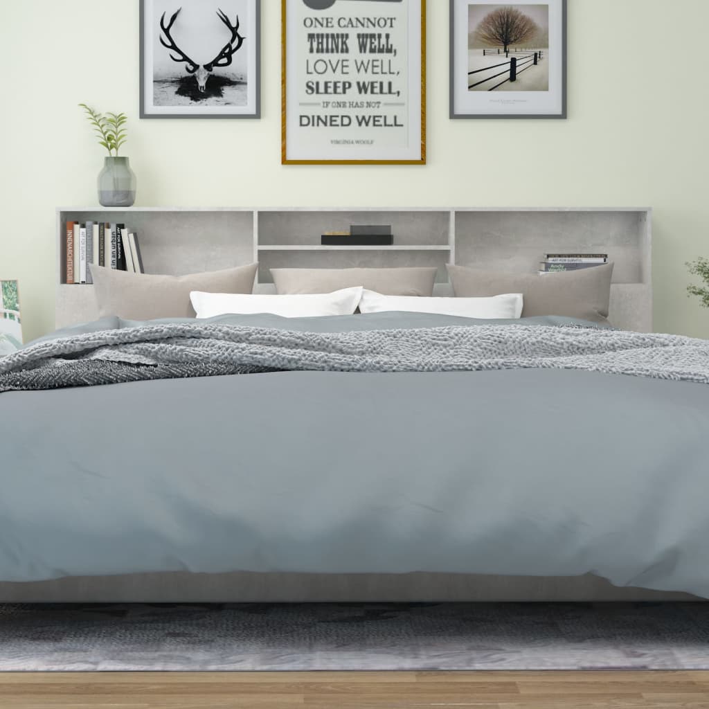 Mobile con testiera grigio cemento 220x19x103,5 cm v6815 - Vetonek