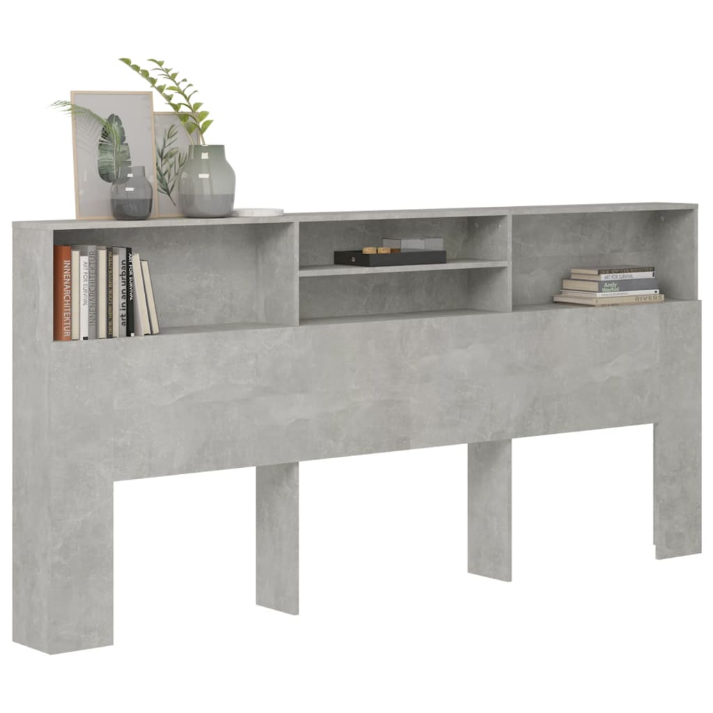 Mobile con testiera grigio cemento 220x19x103,5 cm v6815 - Vetonek
