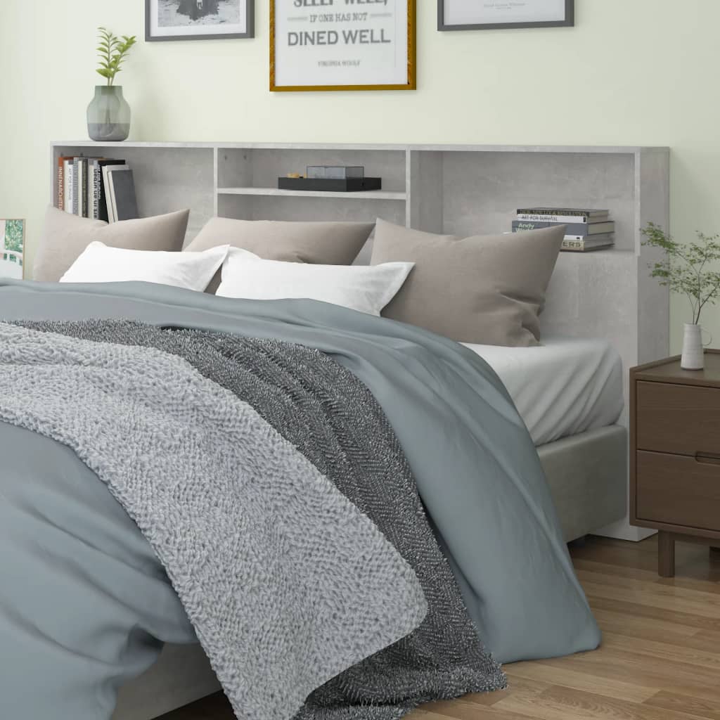 Mobili con testiera grigio cemento 220x19x103,5 cm v6815 Vetonek
