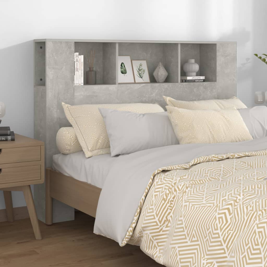 Mobile con testiera grigio cemento 140x18,5x104,5 cm v6990 Vetonek