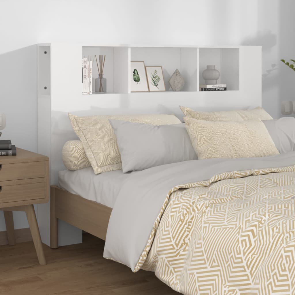 Mobile testiera bianco lucido 140x18,5x104,5 cm v7010 Vetonek