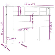 Mobile con testiera nera 160x18,5x104,5 cm v7034 - Vetonek