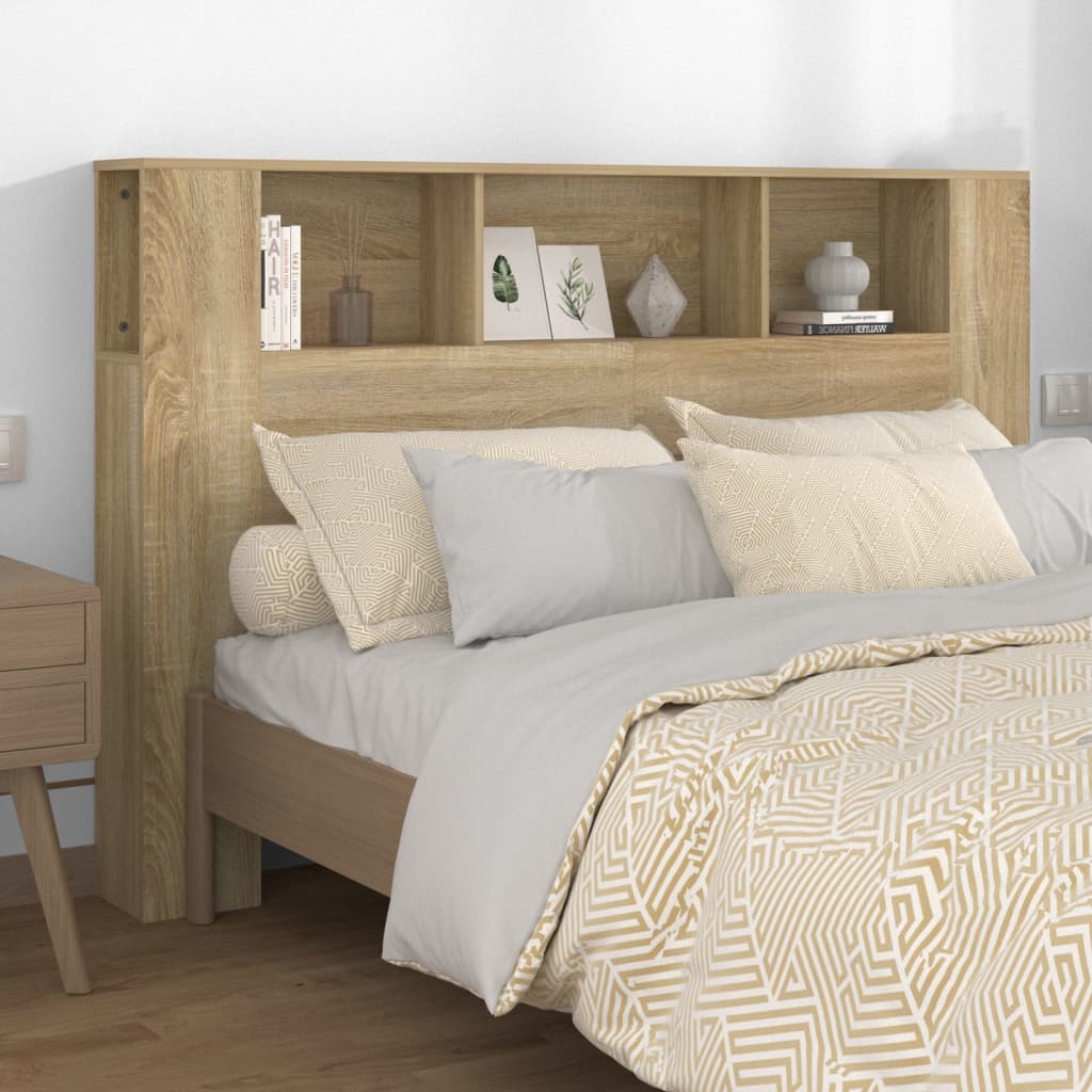 Mobile con testiera in rovere Sonoma 160x18,5x104,5 cm v7041 Vetonek