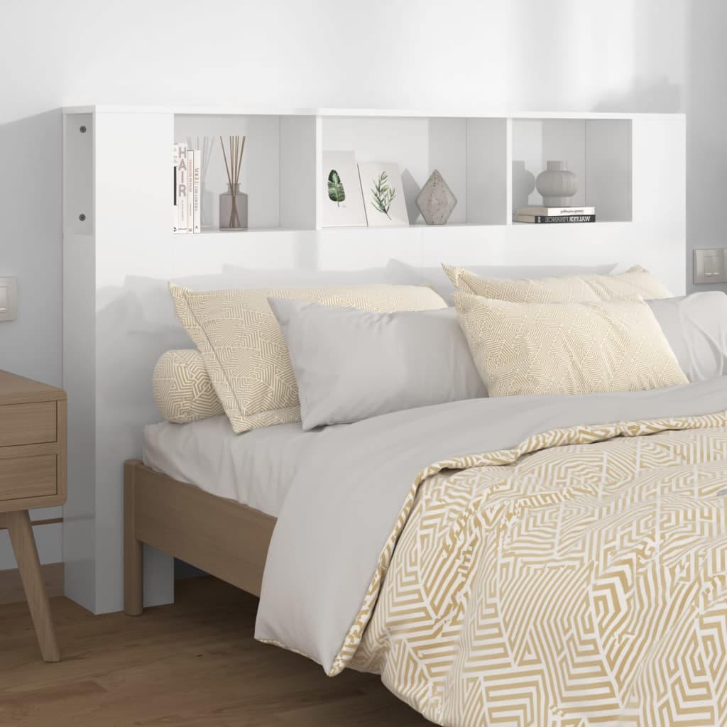 Mobile testiera bianco lucido 160x18,5x104,5 cm v7072 Vetonek