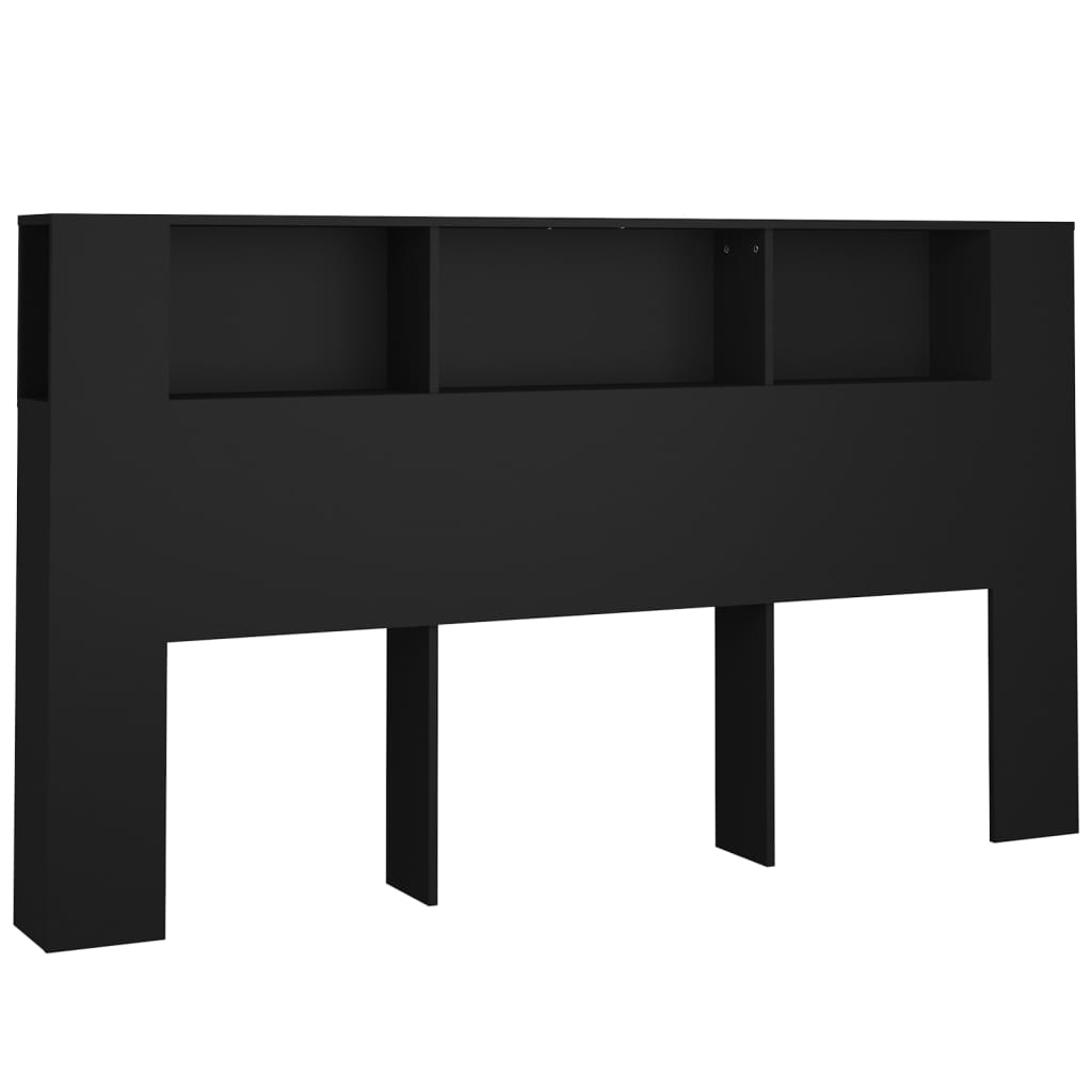 Mueble cabecero negro 180x18,5x104,5 cm vidaXL