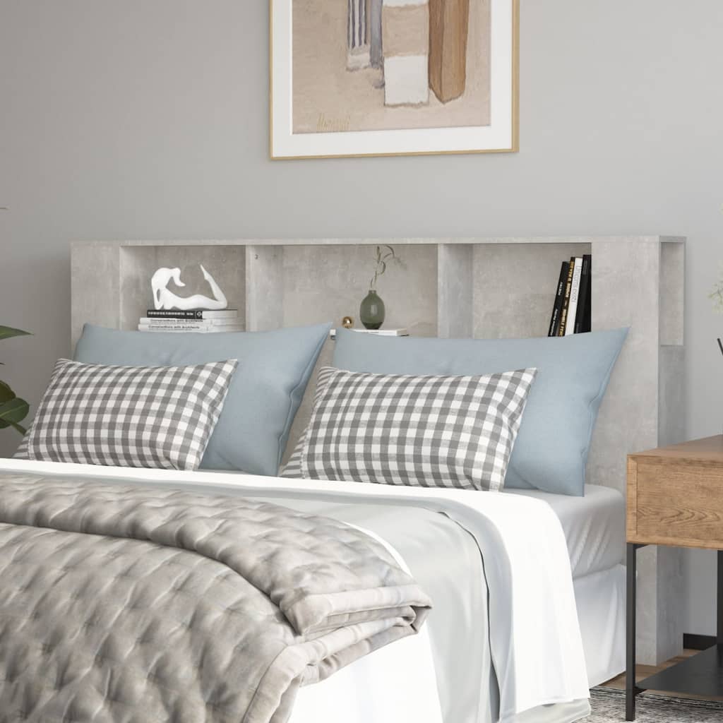 Mobile con testiera grigio cemento 180x18,5x104,5 cm v7119 Vetonek
