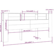 Mobile con testiera nera 220x18,5x104,5 cm v7218 - Vetonek