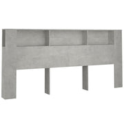 Vetonek Mobile con testiera grigio cemento 220x18,5x104,5 cm