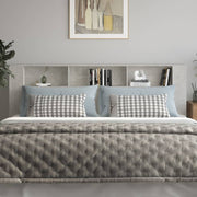 Mobile con testiera grigio cemento 220x18,5x104,5 cm v7232 - Vetonek