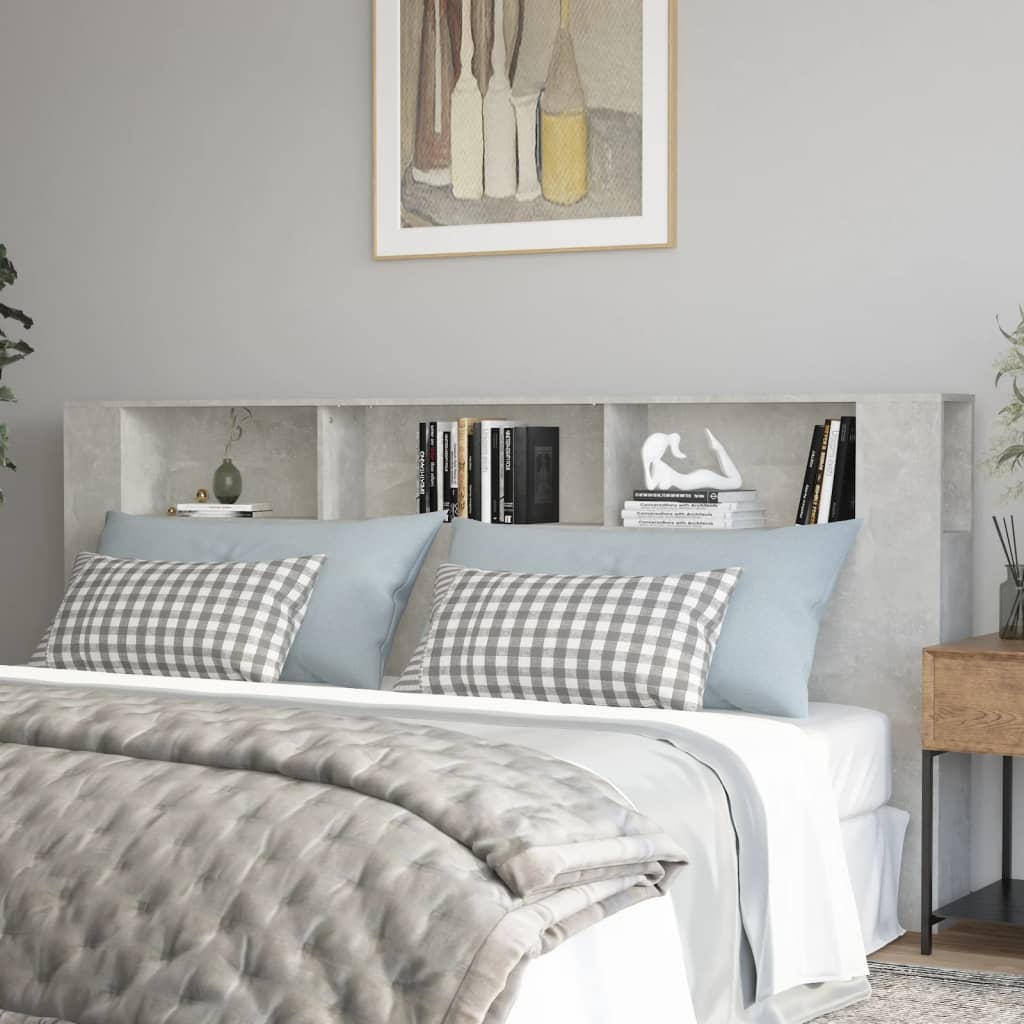 Mobile con testiera grigio cemento 220x18,5x104,5 cm v7232 Vetonek