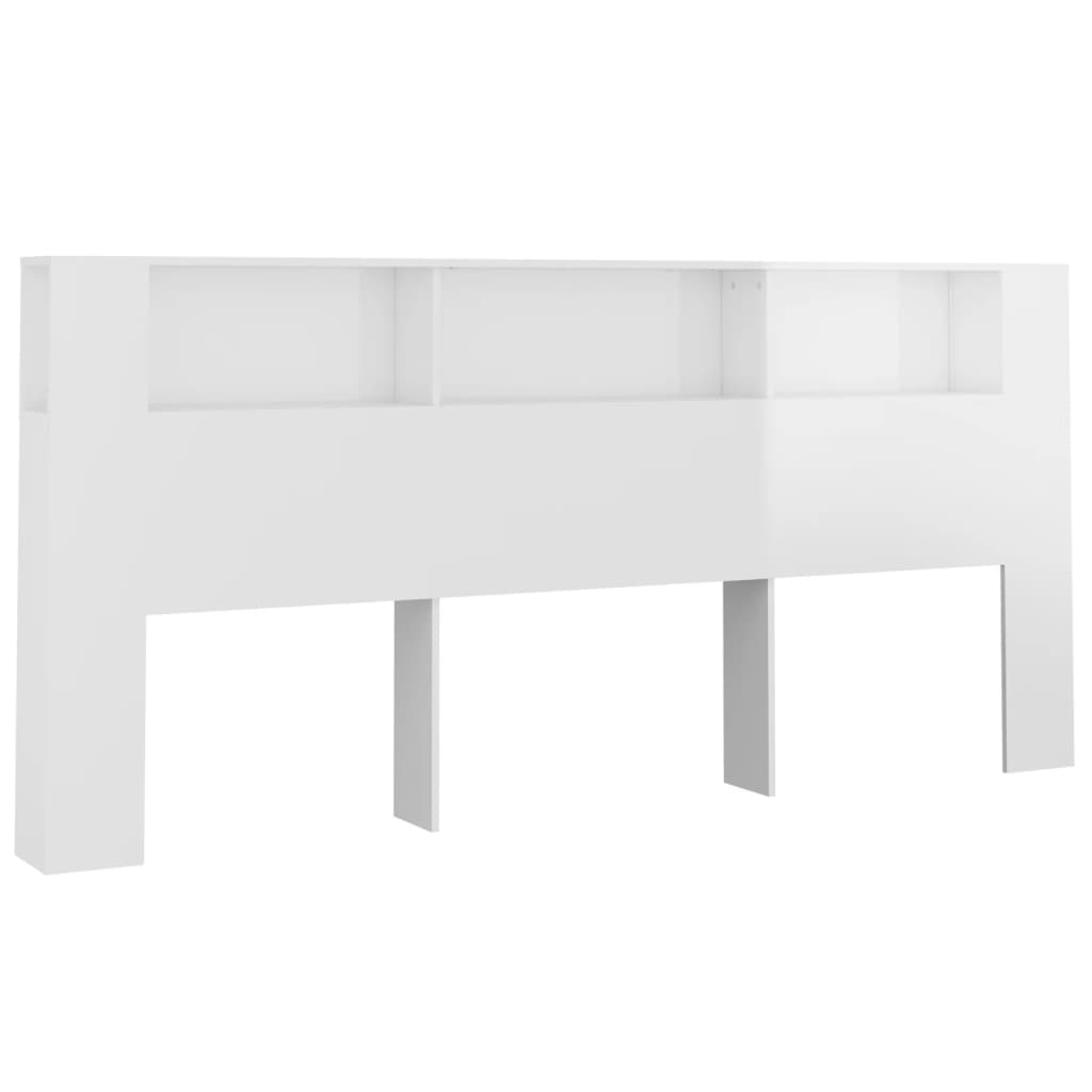 Mueble cabecero blanco brillante 220x18,5x104,5 cm vidaXL