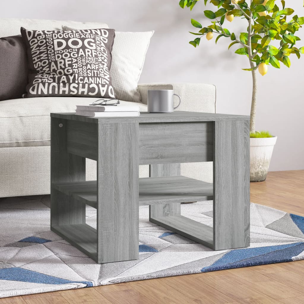 Vetonek Mesa de centro madera de ingeniería gris Sonoma 55,5x55x45 cm