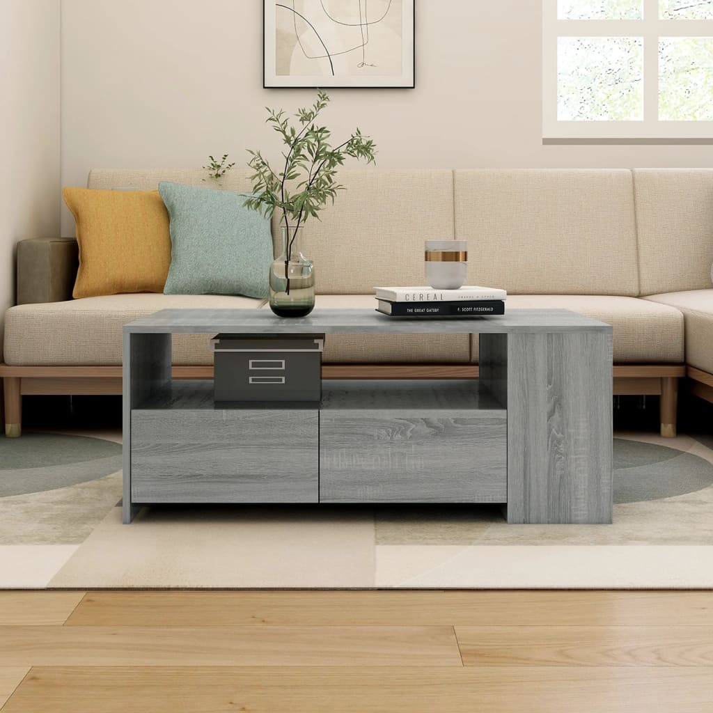 Vetonek Mesa de centro madera de ingeniería gris Sonoma 102x55x42 cm