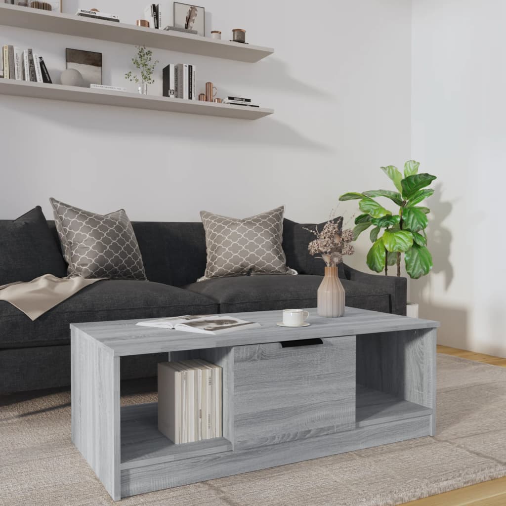 Vetonek Mesa de centro madera de ingeniería gris Sonoma 102x50x36 cm