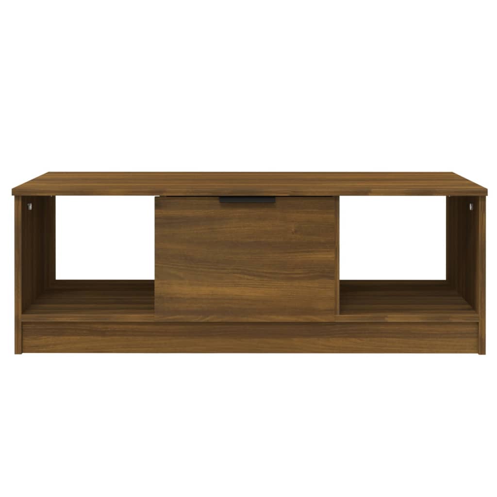 Mesa de centro madera de ingeniería roble marrón 102x50x36 cm