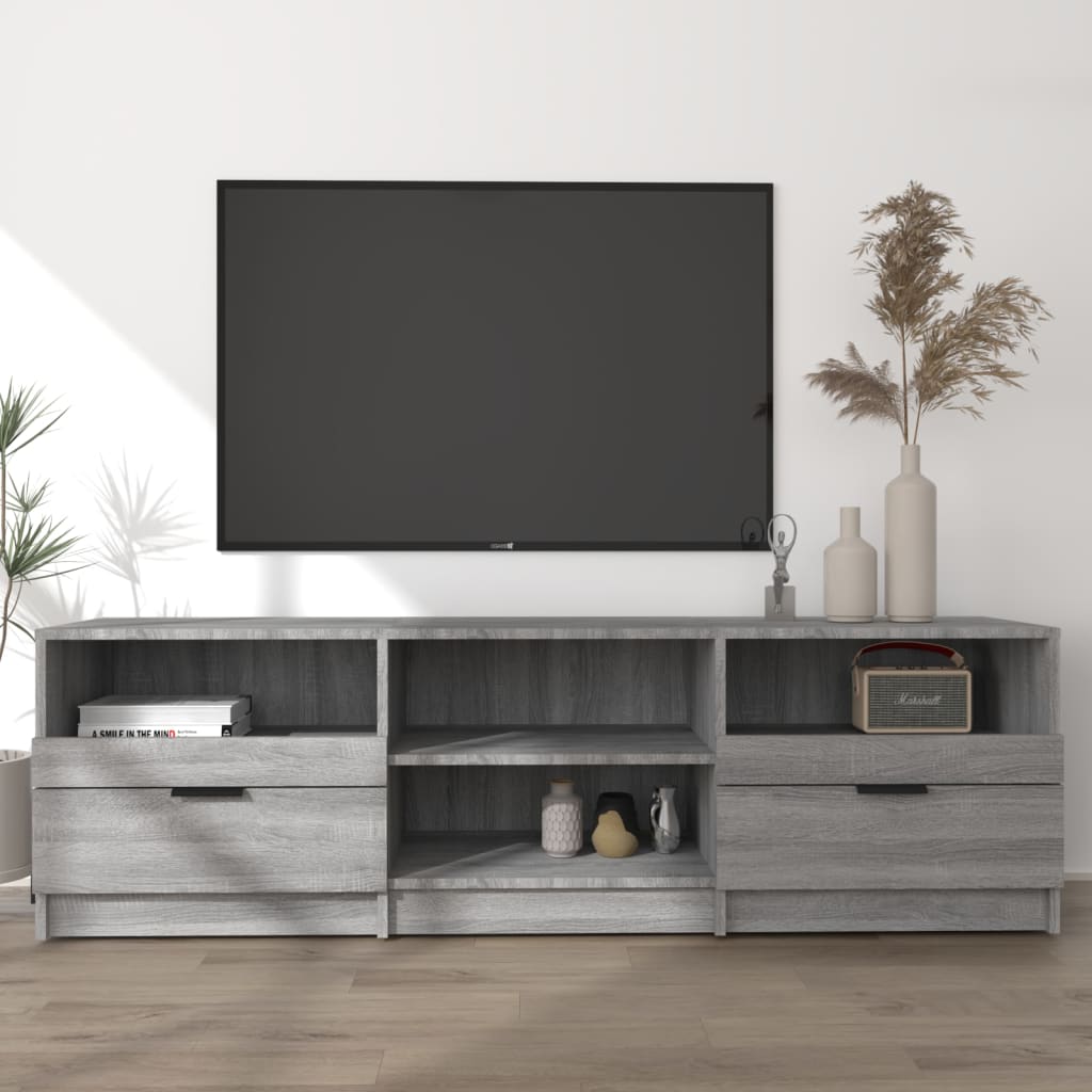 Vetonek Mueble de TV madera contrachapada gris Sonoma 150x33,5x45 cm