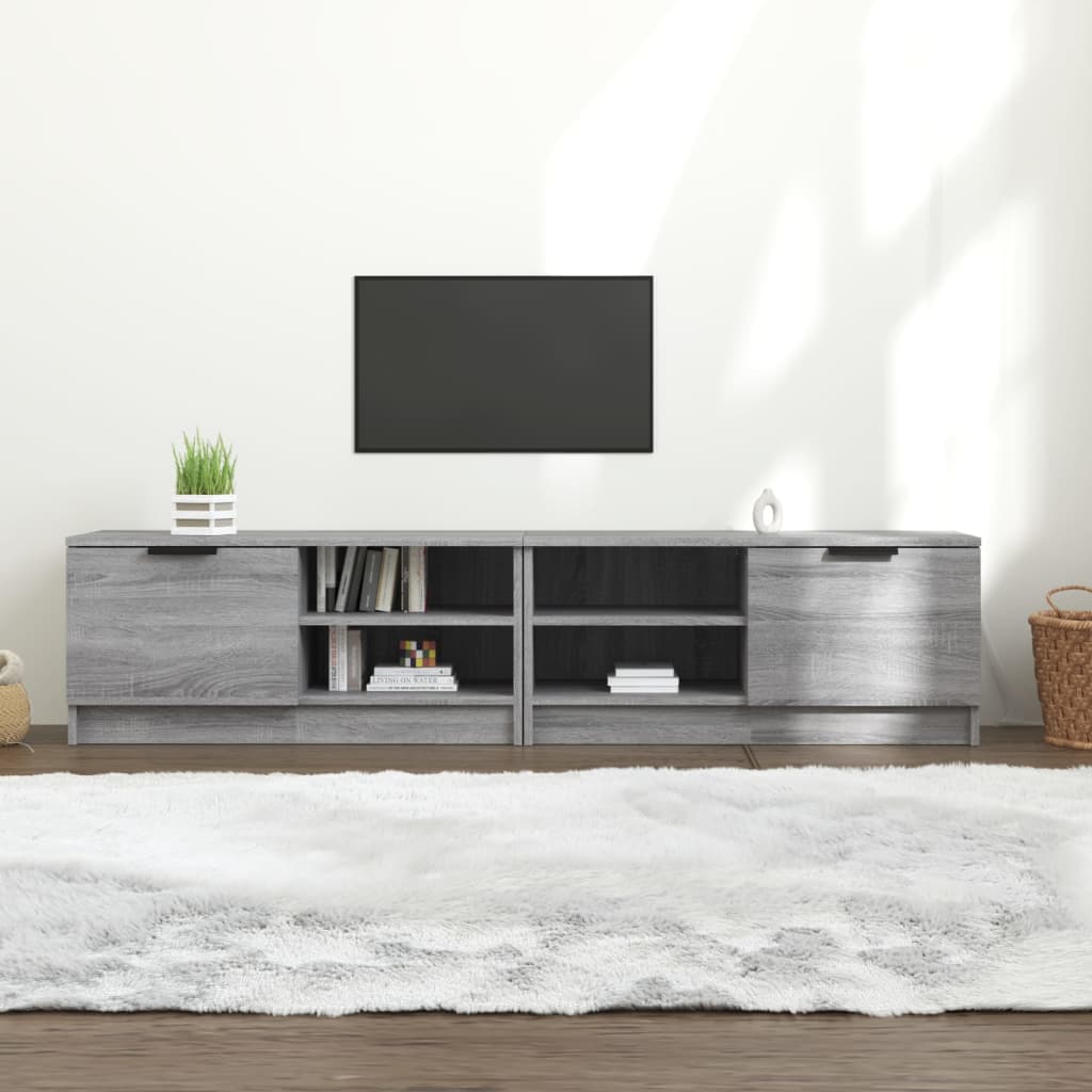 Vetonek Muebles para TV 2 uds contrachapado gris Sonoma 80x35x36,5 cm