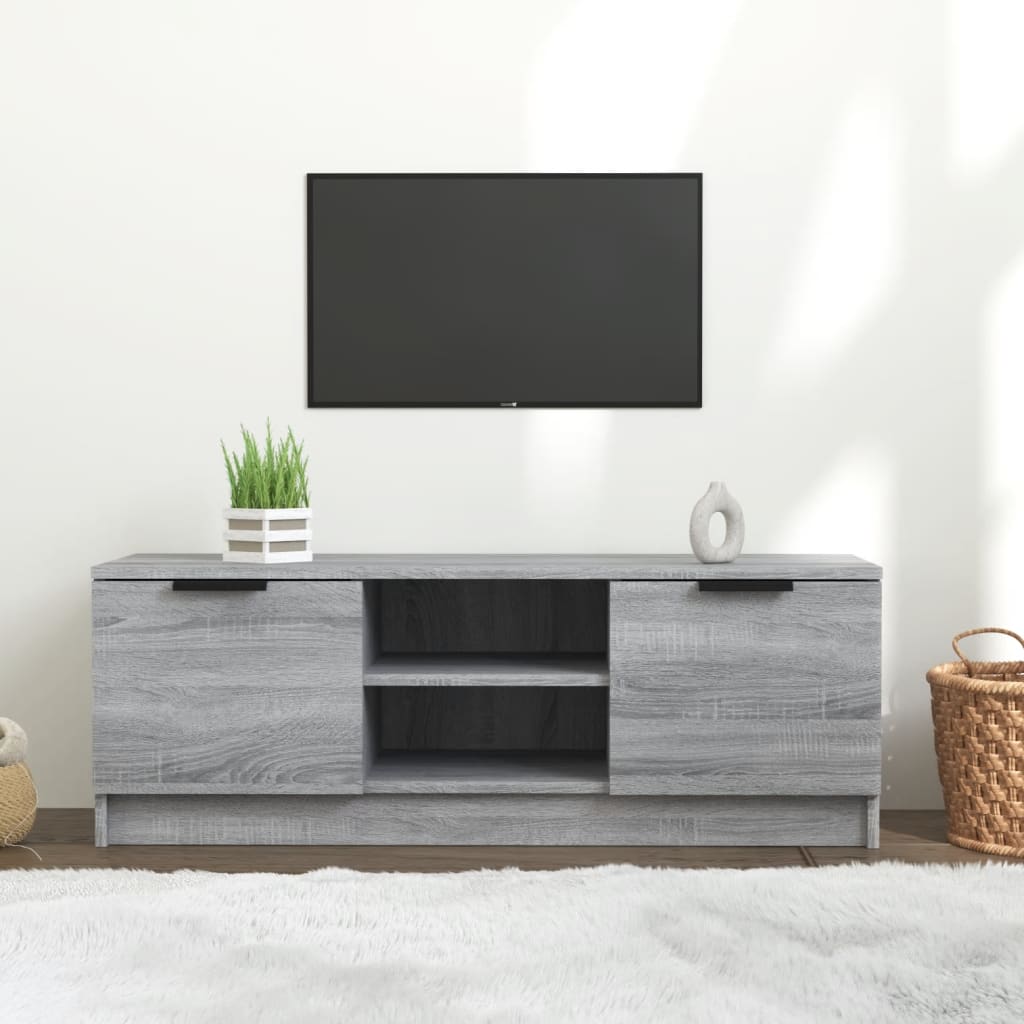 Vetonek Mueble de TV madera contrachapada gris Sonoma 102x35x36,5 cm