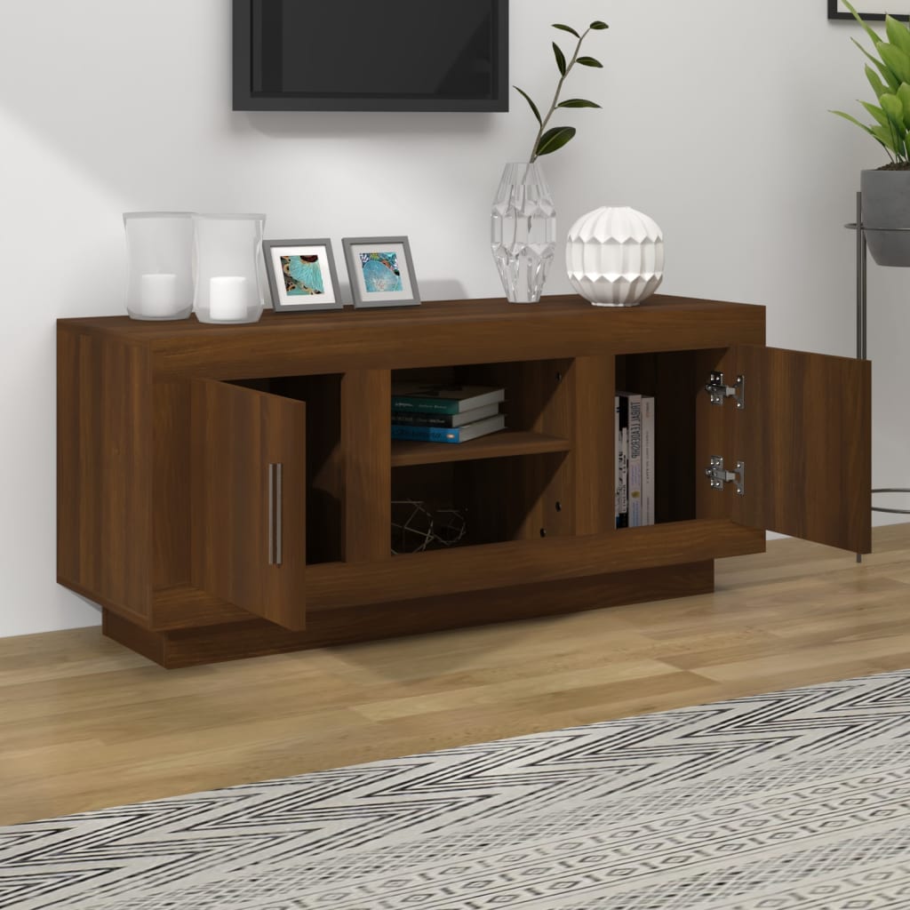 TV furniture Brown oak 102x35x45 cm