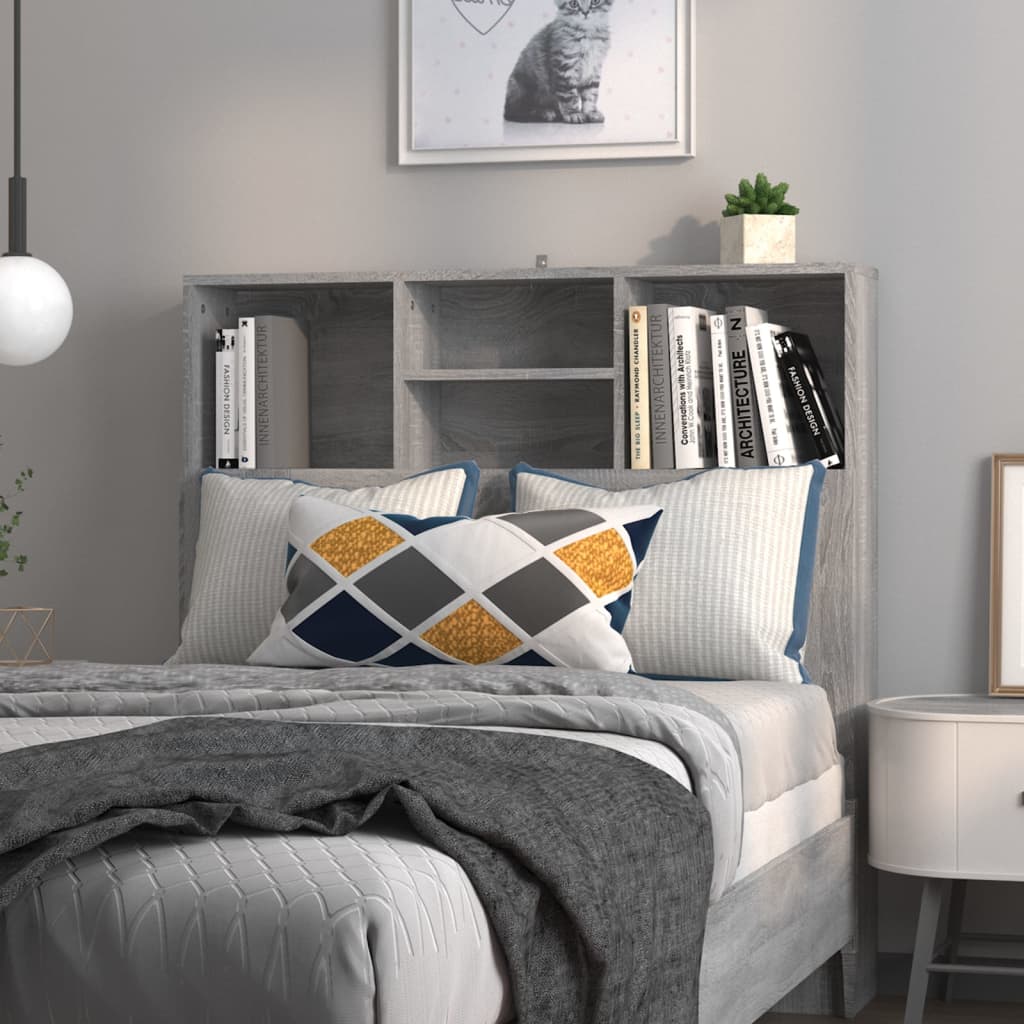 Mobili con testiera grigia Sonoma 100x19x103,5 cm v8680 Vetonek