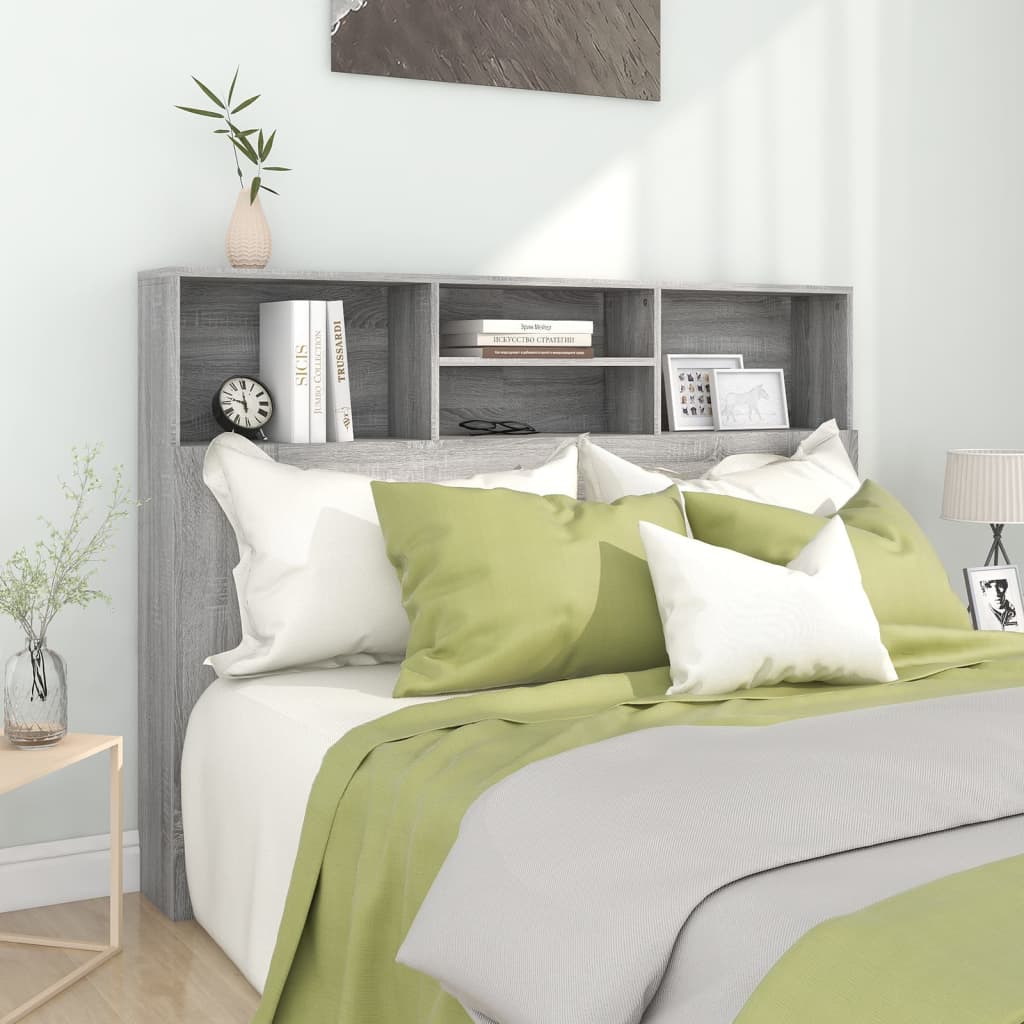 Mobili con testiera grigia Sonoma 140x19x103,5 cm v8741 Vetonek