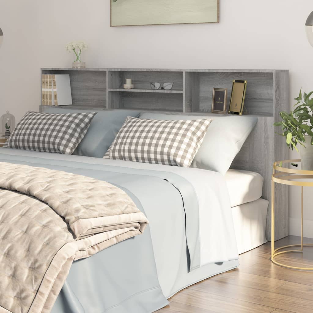 Mobili con testiera grigia Sonoma 200x19x103,5 cm v8833 Vetonek