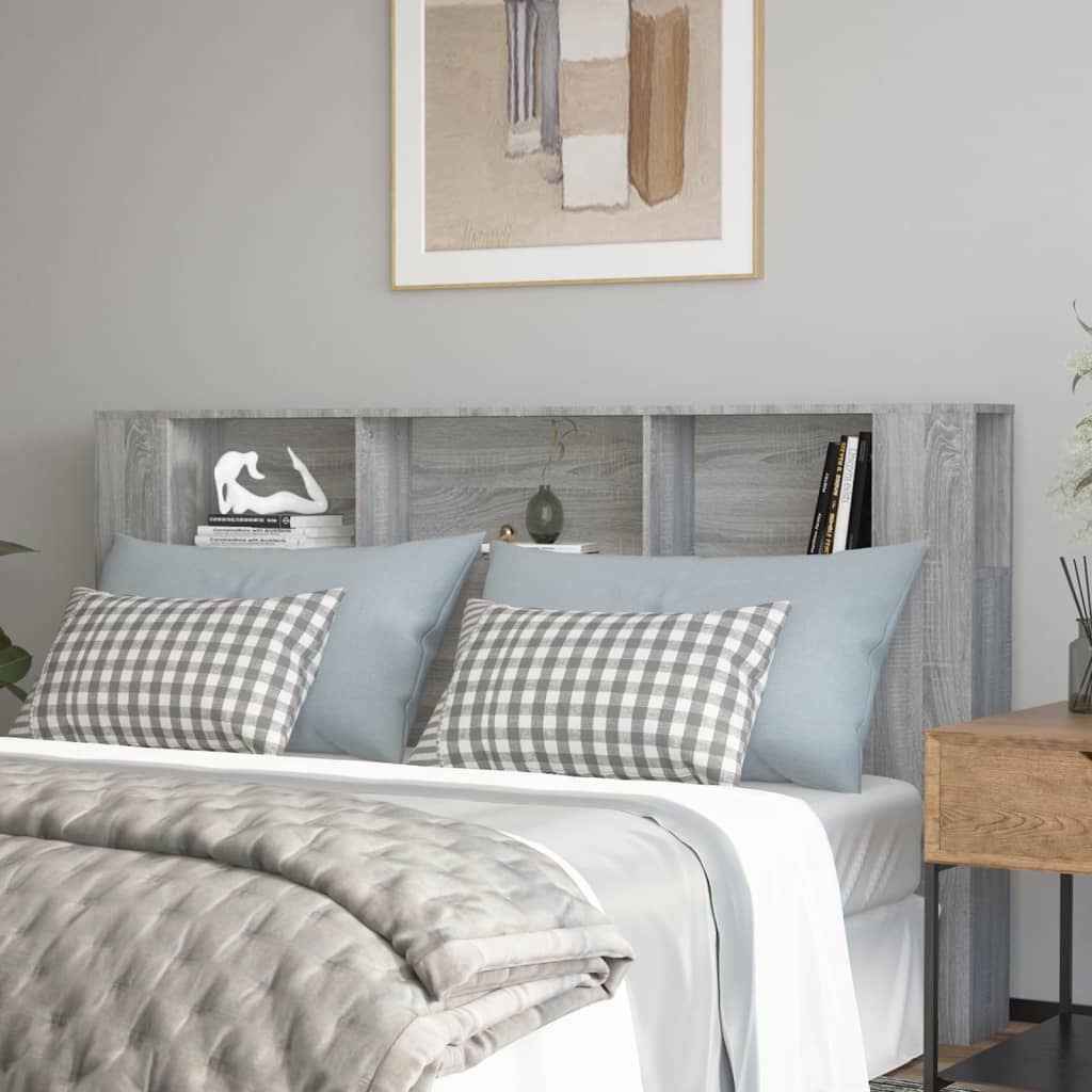 Mobili con testiera grigia Sonoma 180x18,5x104,5 cm v9014 Vetonek