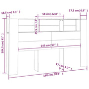 Mobile con testiera in rovere marrone 180x18,5x104,5 cm v9021 - Vetonek