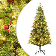 Árbol de navidad con luces y piñas pvc pe verde 225 cm v0133 Vetonek